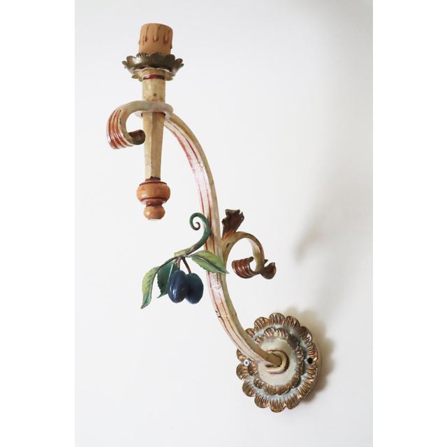 Large Hand-Forged Country House Wall Lamps with Apple, Plum and Pear, 1970s, Set of 3 For Sale - Image 13 of 16