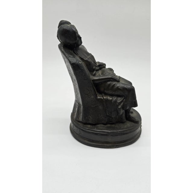 Metal Mid 20th Century H. Kalish Fille Et Chat Girl Woman Lady With Cat Bronze Statue For Sale - Image 7 of 10