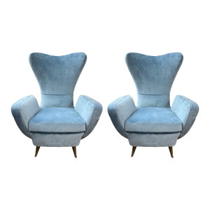 1960s Pair of Italian Modern Gio Ponti Inspired Lounge Chairs