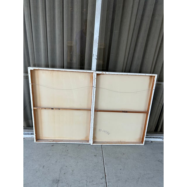 1990s Pair of Canvas Abstracts by Lee Reynolds For Sale - Image 10 of 12
