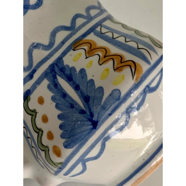 Vintage Spanish Handmade, Hand Painted Petite Pottery Pitcher, by Internationally Known Spanish Potter, Lario For Sale - Image 11 of 12