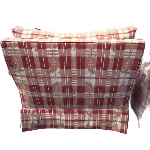 Baker Furniture Company Set of 2 Baker Bespoke Lounge Chairs With Dressmaker Skirt For Sale - Image 4 of 5