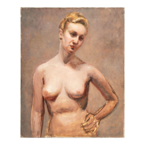 Leo Feldman Female Nude Portrait Oil