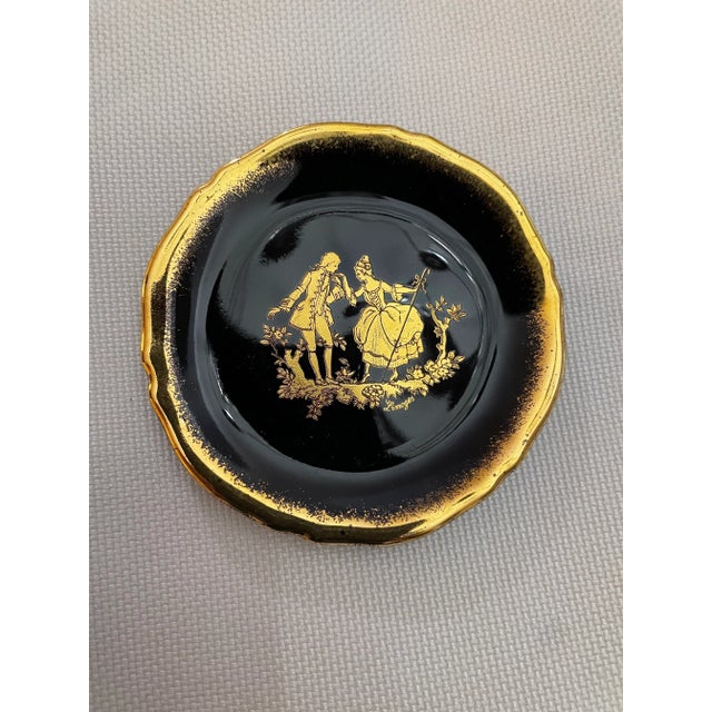 Metal Mid 20th Century Limoges Castell Cobalt and 22 Kt Gold Butter Pat - 2 Available For Sale - Image 7 of 7