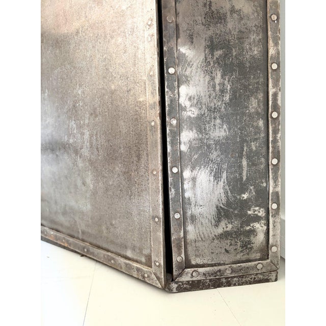 Vintage Industrial Steel Corner Cabinet, 1940s For Sale - Image 10 of 11