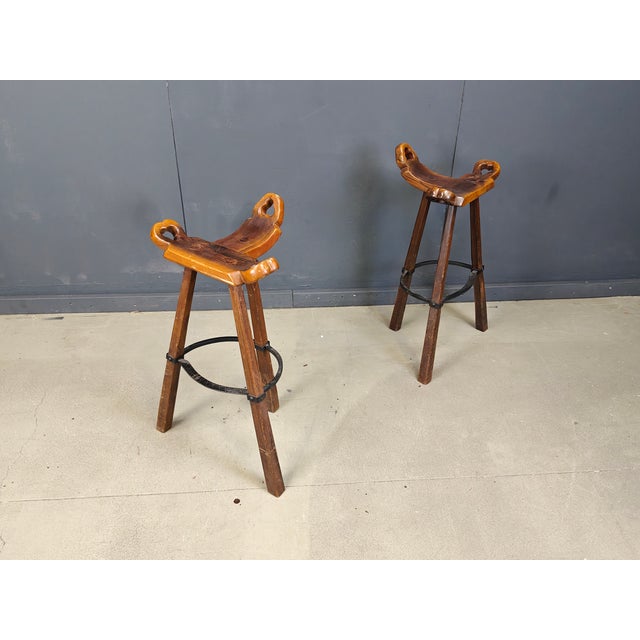 1960s Mid-Century Modern Brutalist Bar Stools, 1960s, Set of 8 For Sale - Image 5 of 7