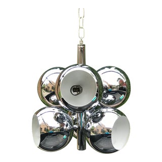 Mid-Mod Chrome Globe Pendant For Sale