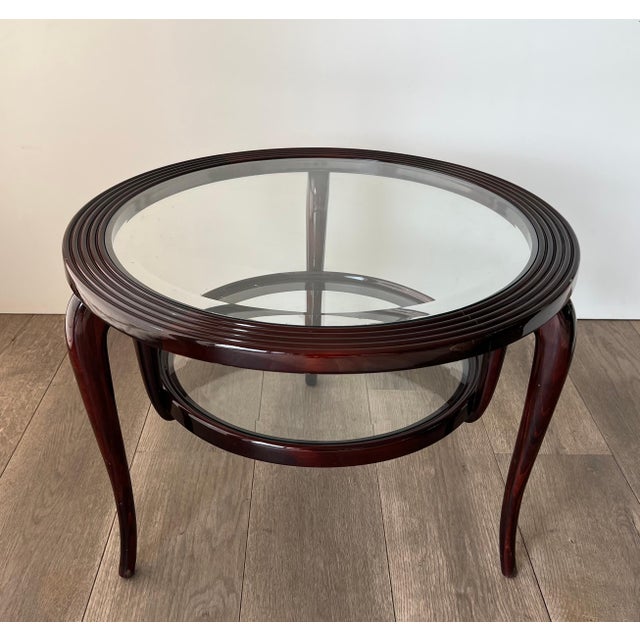 1940s 1940s Paolo Buffa's two-tiered round central coffee table For Sale - Image 5 of 12