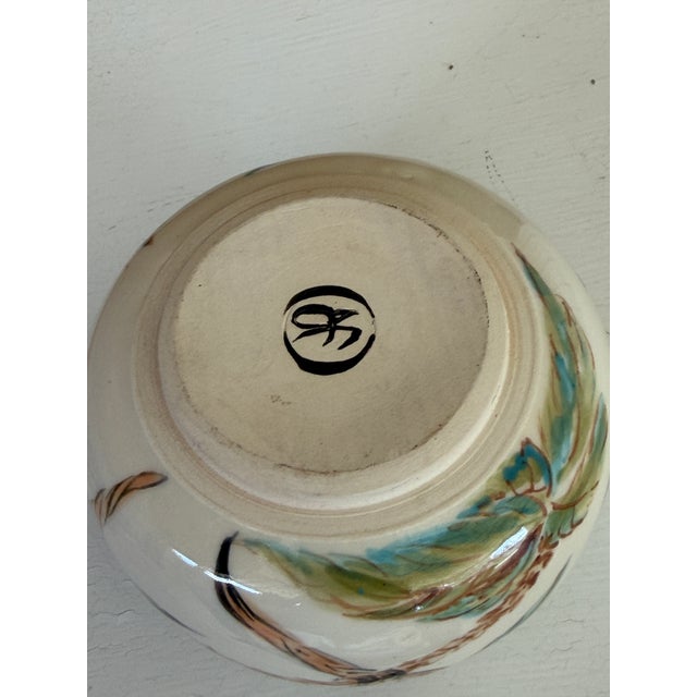 Vintage Hand-Painted Cockatoo Tropical Ceramic Bowl or Cachepot For Sale - Image 9 of 10