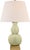 Traditional Chapman & Myers by Visual Comfort Signature Gourd Form Small Table Lamp in Celadon Crackle with Linen Shade For Sale - Image 3 of 3