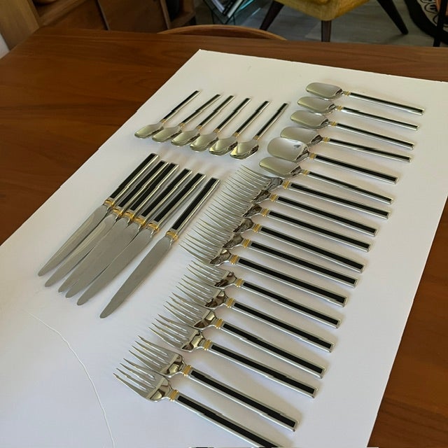 1990s Oneida Silver "Midnight" Stainless Flatware - 30 pcs For Sale In Pittsburgh - Image 6 of 9