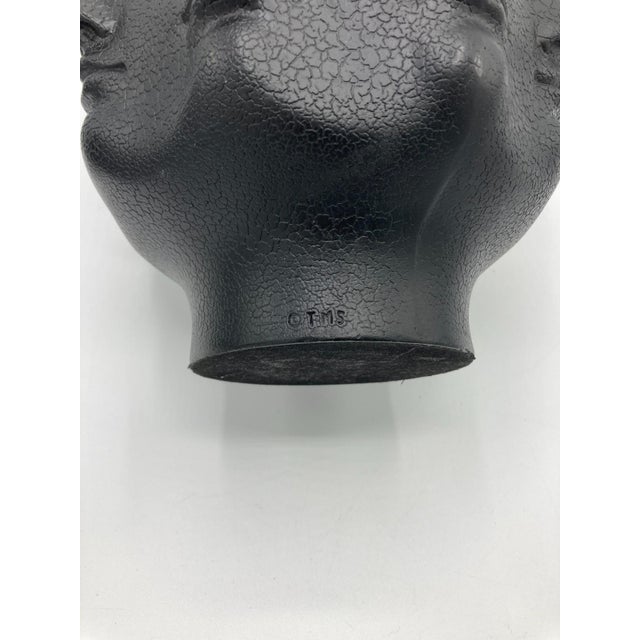 Piero Fornasetti Vitruvian Man Perpetual Faces Dora Maar Style TMS Black Vase For Sale - Image 4 of 6