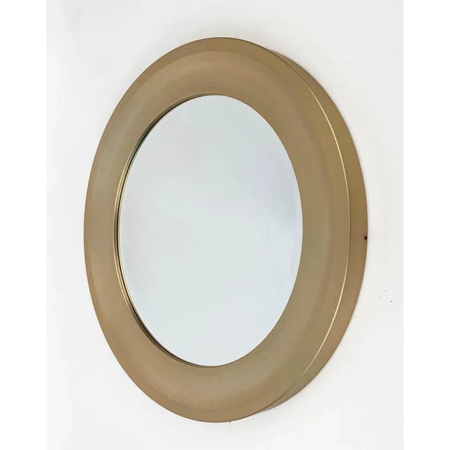 Mid-Century Italian Gilded Aluminum Mirror by Sergio Mazza for Artemide, 1960s For Sale - Image 6 of 12