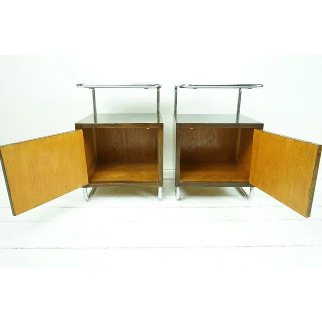 Bauhaus Bedside Tables with Steel Tube by Rudolf Vichr, Set of 2 For Sale - Image 6 of 9