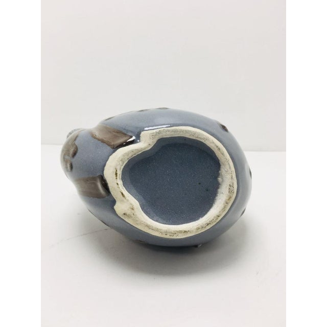 1970s Small Mid-Century Blue Ceramic Vase, France, 1970s For Sale - Image 5 of 10