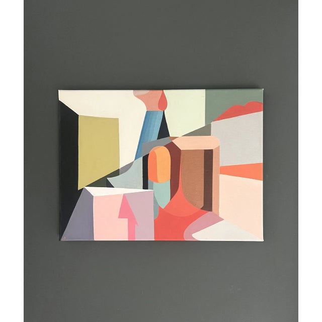 GOES UP, COMES DOWN Size: 11.8 x 15.8 x 0.8 inches Acrylic on Canvas A playful and captivating still life painting,...