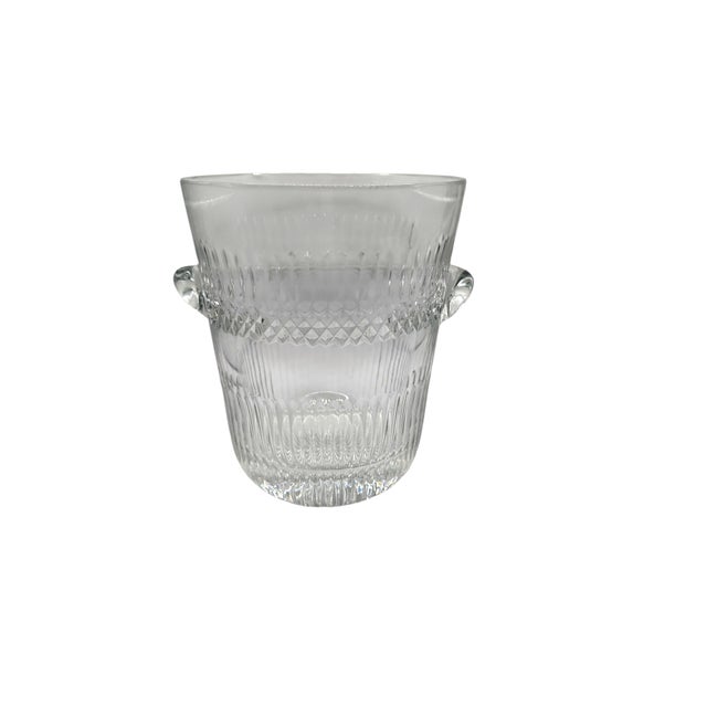 French Vintage French Cut Crystal Champagne Bucket For Sale - Image 3 of 12