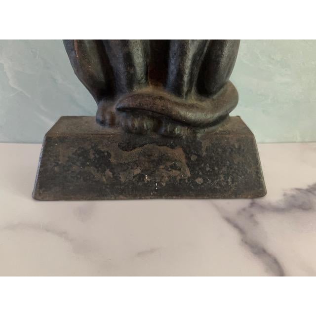 1930s 1930s Cast Iron Hubley Large Cat Kitty Doorstop Rustic Farmhouse For Sale - Image 5 of 6