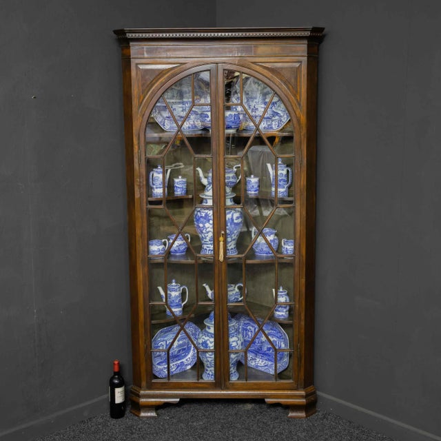 Wood Georgian Mahogany Corner Cupboard For Sale - Image 7 of 7