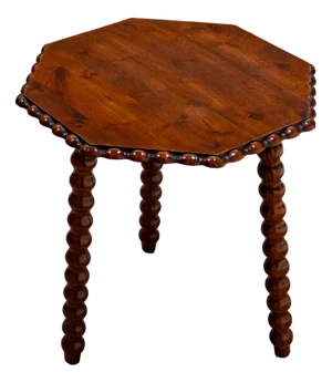 Antique Victorian Oak Bobbin Tripod Side Table, 19th Century