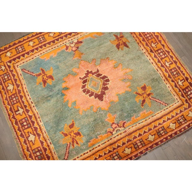 Early 20th Century Square Antique Oushak Rug - 3'8" x 4'2" For Sale - Image 5 of 5