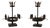1980s Pair of Black & Gold Toleware Candelabras For Sale