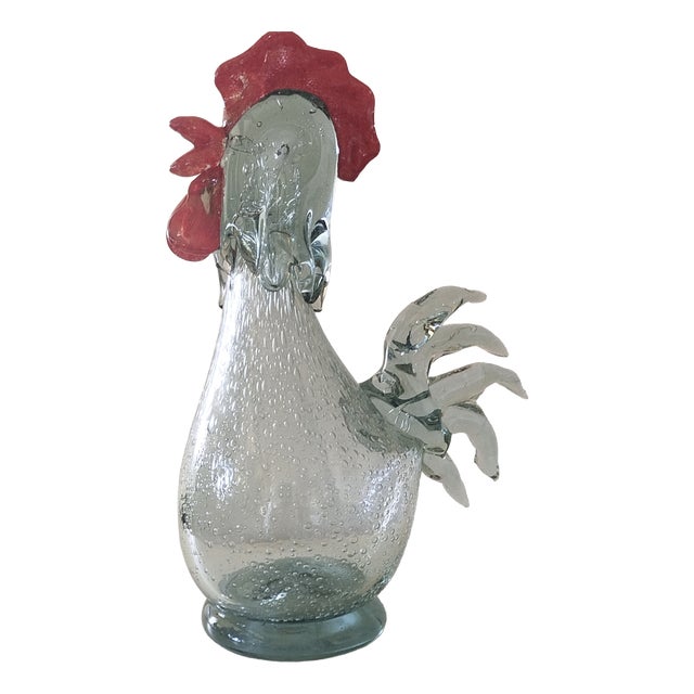 Blown Glass Rooster by Florea Silviu For Sale