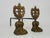 Pair of bronze andirons with lion's paw feet. Early 20th century A very fine pair of bronze andirons with beautiful lion's...