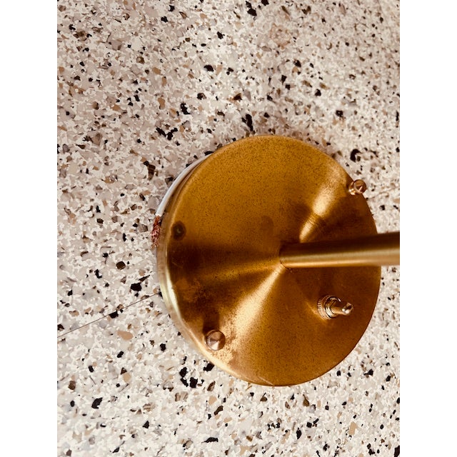 Mid-Century Modern 1960s Mid-Century Modern Danish Teak & Brass Adjustable Spotlight Wall Sconce For Sale - Image 3 of 5