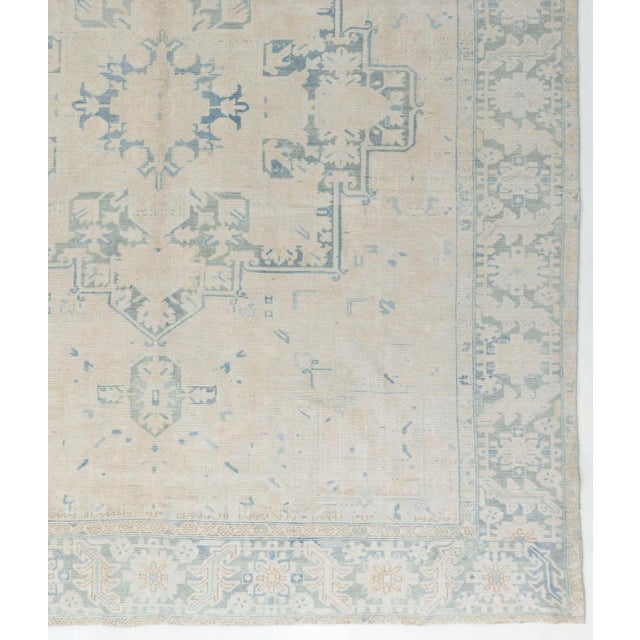 Tan Vintage Circa 1940 Heriz Rug 9ft 4in X 12ft For Sale - Image 8 of 8