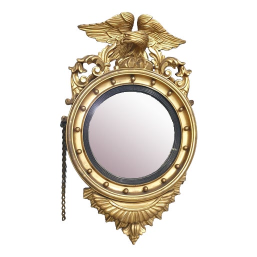 Vintage English Victorian Gilt Mirror For Sale