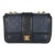 Navy Black Quilted Lambskin Medium Elegant CC Flap Bag For Sale