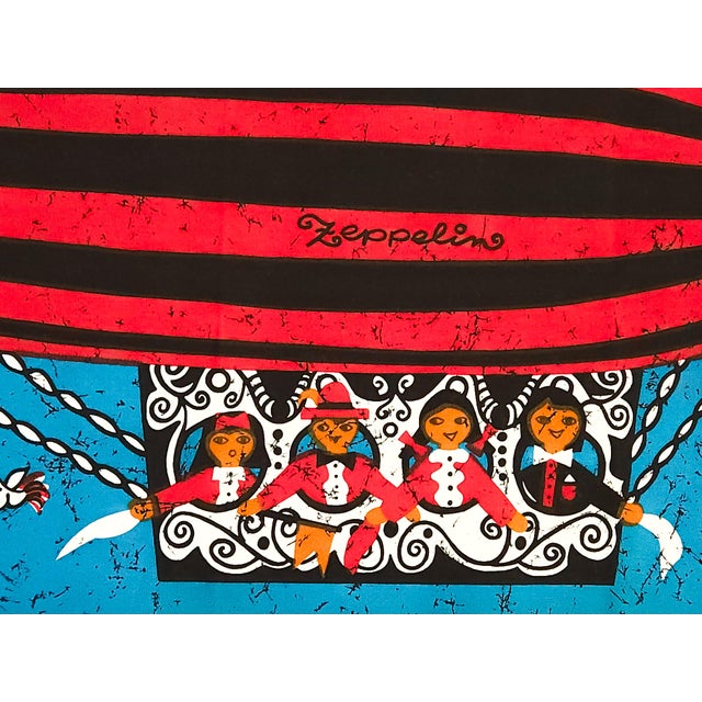 Mid-century screen-printed wall hanging. Signed by the german artist Traute Sänger Unused, very rare find in this...