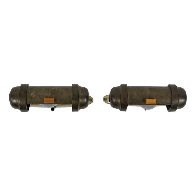 Bauhaus Streamline Sub-Marine Cabinet Sconces, Germany, 1930s, Set of 2 For Sale
