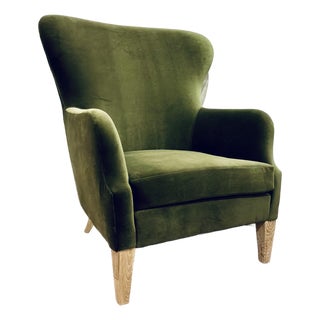 Made Goods Modern Liard Jade Velvet Chantall Lounge Chair For Sale