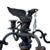Victorian Vintage Neoclassical Gothic Bronze Candelabra With Griffin Finial & Crystal For Sale - Image 3 of 6