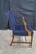 2 Mid Century Federal Mahogany Office Arm Chairs Blue Polka Dot Tufted Fabric For Sale - Image 9 of 12