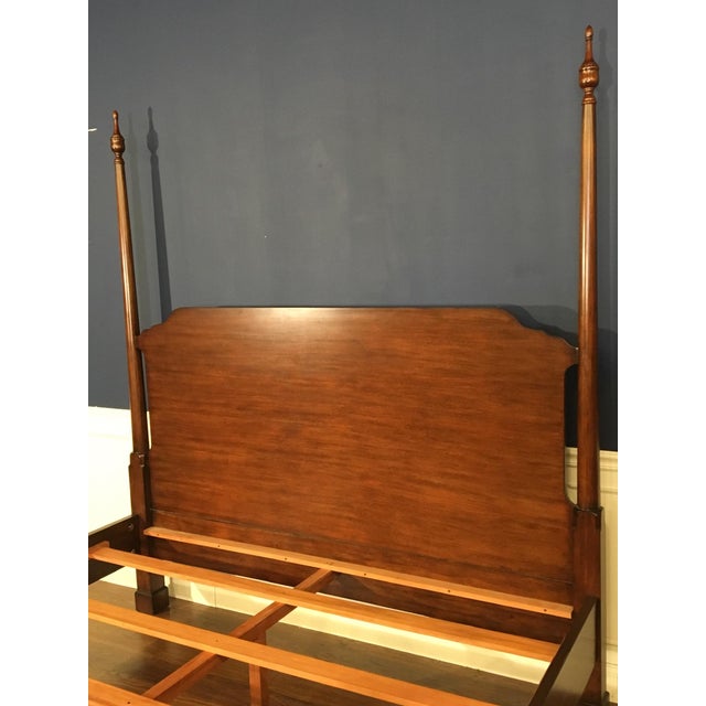 Brown King Size Mahogany Pencil Post Bed by Leighton Hall - Showroom Sample For Sale - Image 8 of 11