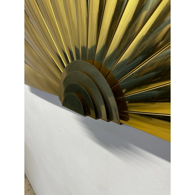 Curtis Jere Artisan House Large Brass Fan Wall Sculpture, 1989 For Sale - Image 10 of 12