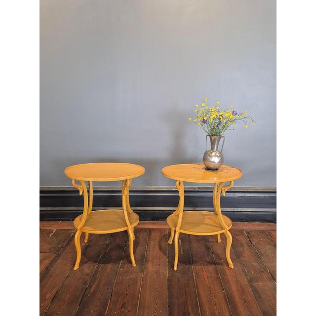 Wood Empire Side Tables with Swan Decor, Italy, Mid-1900s, Set of 2 For Sale - Image 7 of 12