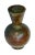 Japanese banded bronze modernist vase with full round body. The flare top is separated by banding separating the round...
