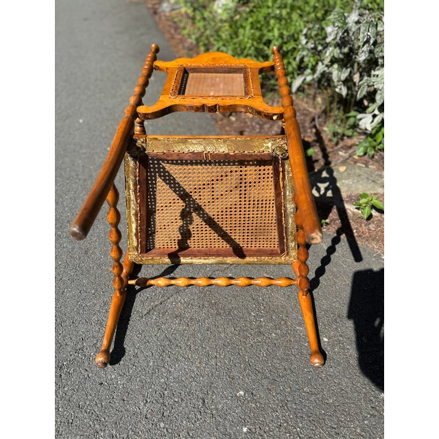 Brown Mid 20th Century Jacobean Caned Seat Chair For Sale - Image 8 of 8