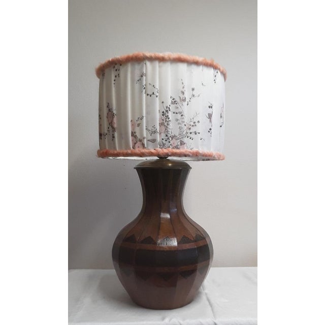 Vintage Table Lamp with Veneered Oak Base from Lamplove, 1970s For Sale - Image 4 of 9