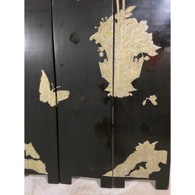 Mid 20th Century Chanel Style Lacquered Screen For Sale - Image 5 of 8