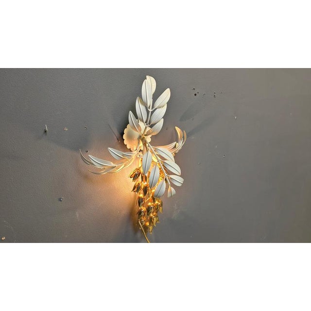 Metal Vintage Floral Wall Lamp from Hans Kögl, 1970s For Sale - Image 7 of 18