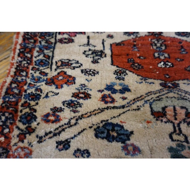 19th Century 1890s White Abstract Geometric Tribal Antique Nw Persian Rug 1'8" X 1'10" Knotted Wool Carpet For Sale - Image 5 of 9