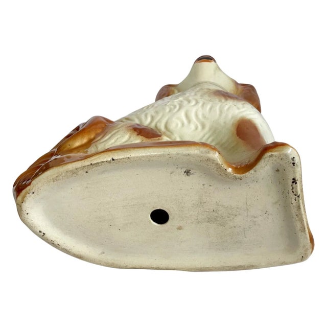 19th Century Staffordshire Caramel Mantle Dogs With Glass Eyes - a Pair For Sale In Los Angeles - Image 6 of 13