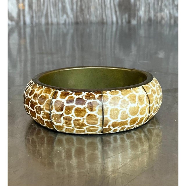 Vintage Wooden African Inspired Bangles- Set of 3 For Sale - Image 10 of 11