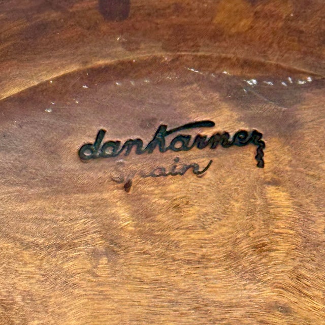 Vintage Spanish Cigar Ashtray in Wood and Crackle Glass For Sale - Image 10 of 12