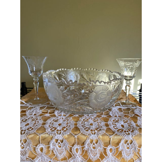 American Brilliant Period (Abp) Late 1800’s-Early 1900’. Rare & Stunning Hand Cut Crystal Bowl For Sale - Image 11 of 11